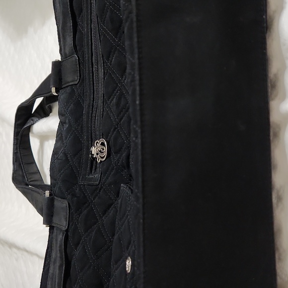 Vera Bradley Solid Quilted Handbag Purse Solid black with silver logo hardware. - Picture 7 of 14